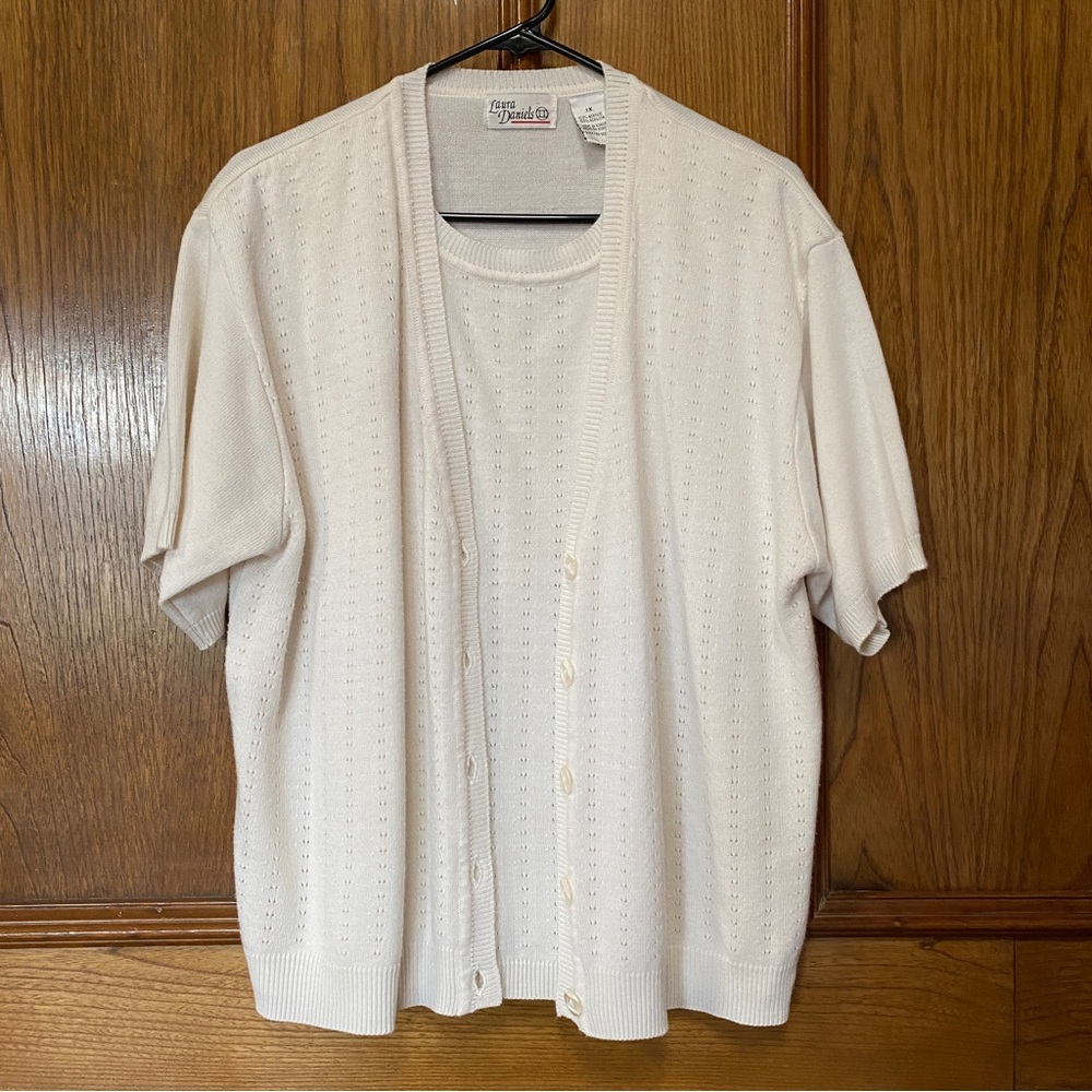 Laura Daniels 1X short sleeve sweater cardigan combo